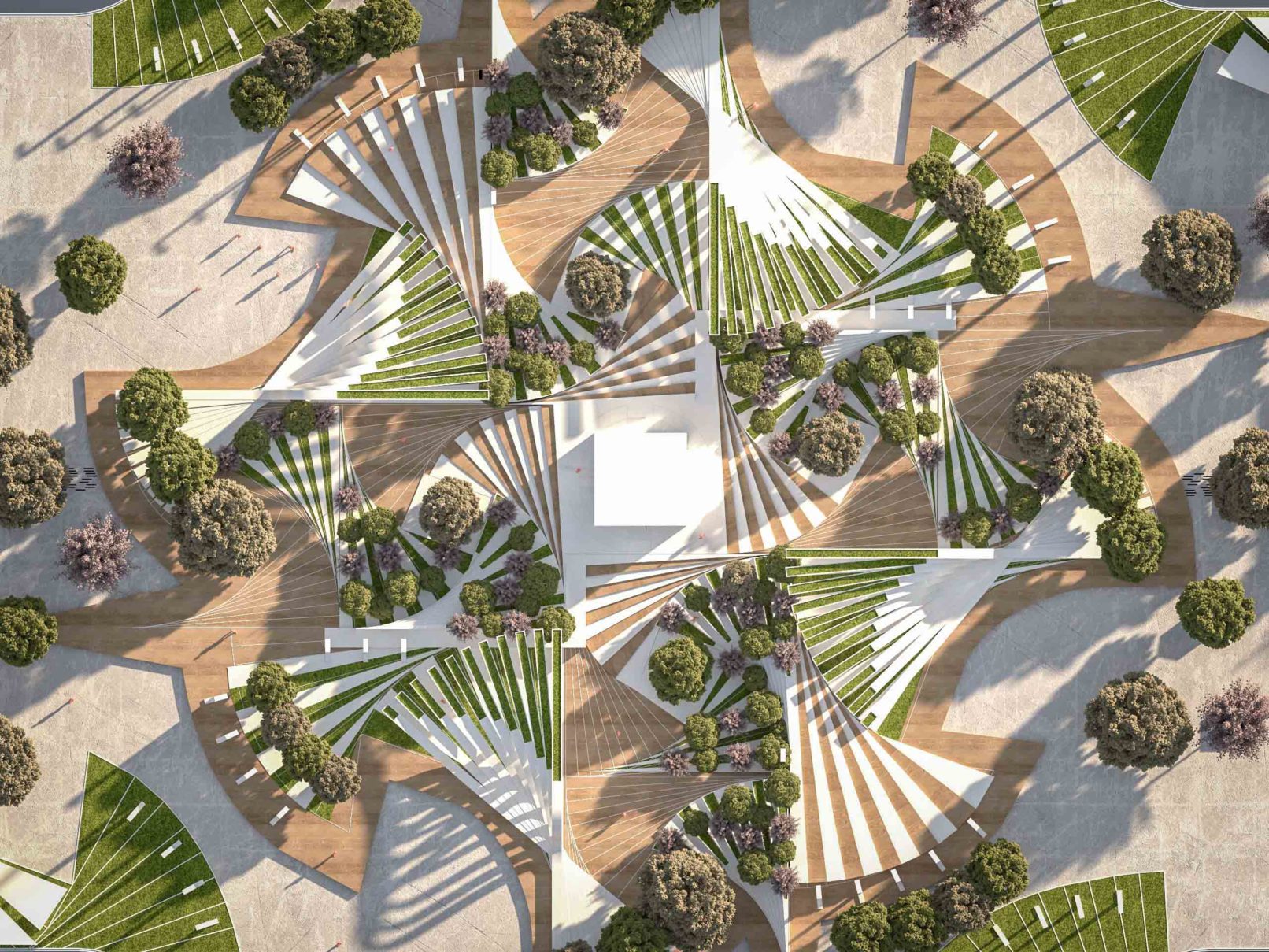 Windmill Ideogram - Poly-centric suggestions, and organic development of the pattern as an allegory of the democratization of distribution